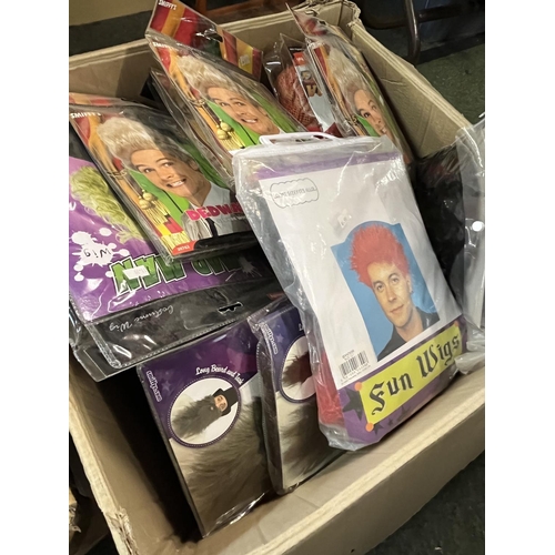 425 - Large quantity of various fancy dress wigs, as new in original packaging (2 boxes)