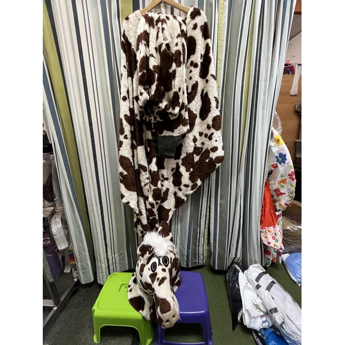 612 - Brown and white 2-person spotted pantomime horse costume