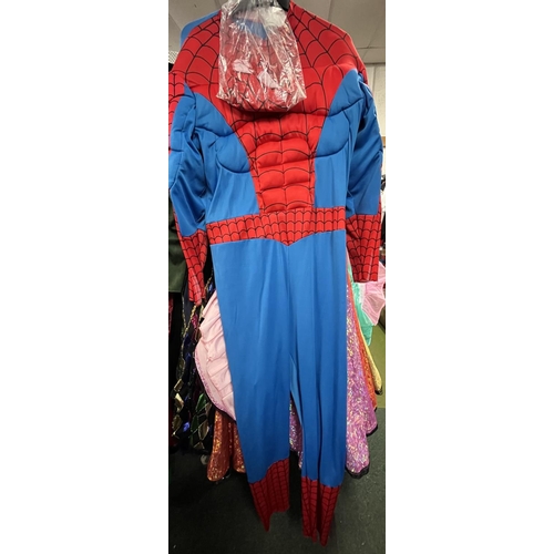 950 - Male superhero costumes including Batman, Spiderman, etc., approx. 10