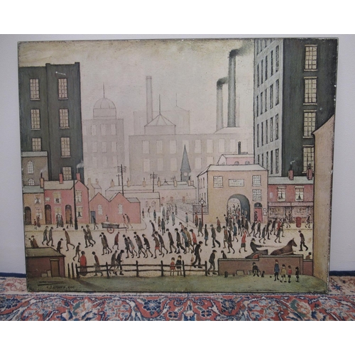 510 - L. S. Lowry print, 'Coming from the Mill' by Athena, two others, 'The Lodging House' and 'Peel Park ... 