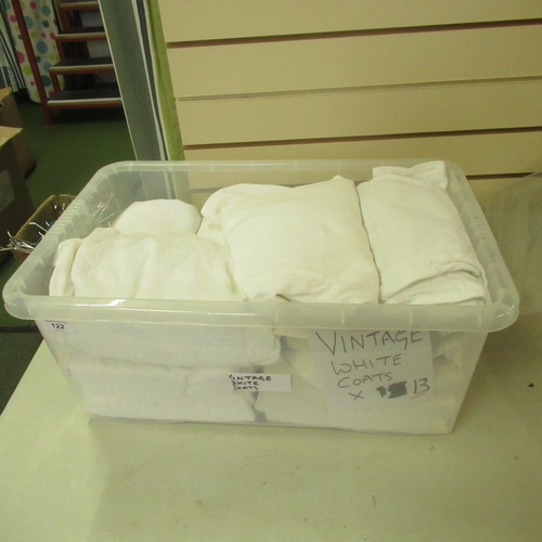122 - Vintage white lab style coats (approx. 13 in 1 box)