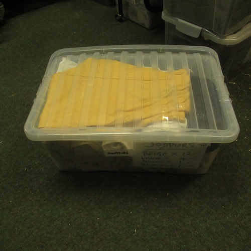 132 - Beige, white, yellow and black jodhpurs (approx. 18 in 1 box