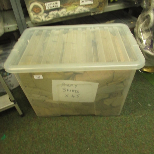 134 - Beige army shirts, various sizes (approx. 35 in 1 box)