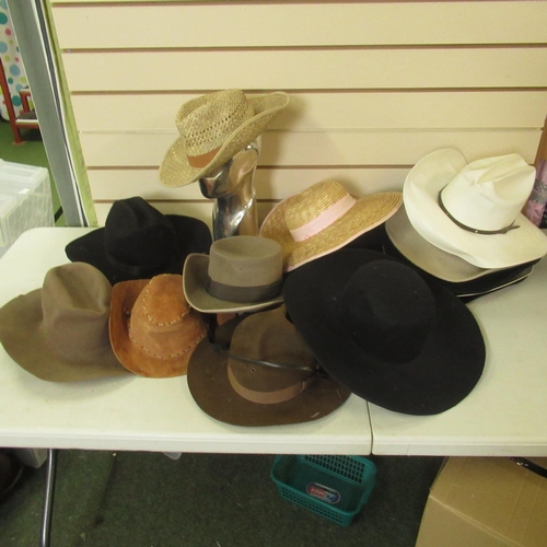 139 - Mixed collection of cowboy and other style hats