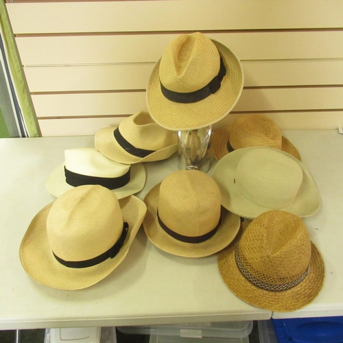 79 - Eight Panama/sun hats (8)