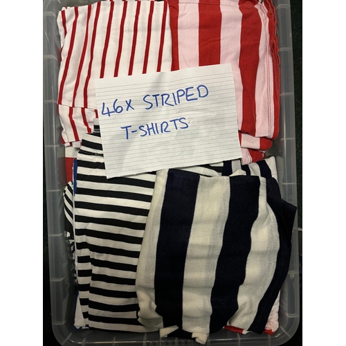 916 - Men's pirate style hats, belts, sashes, and a quantity of striped t-shirts (3 boxes)