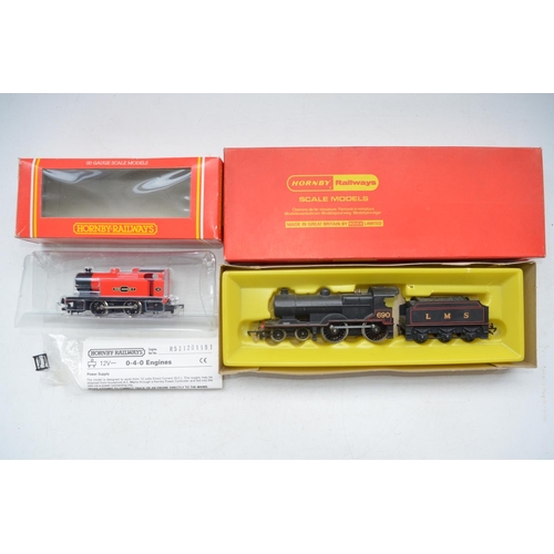 118 - Two boxed Hornby OO gauge electric steam engine models to include R450 LMS 4-4-0 Class 2P Fowler Loc... 