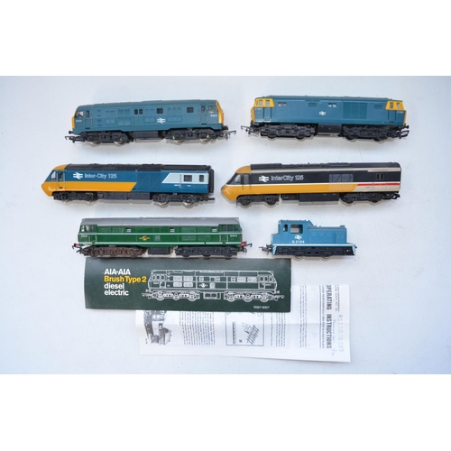 121 - Six used OO gauge diesel locomotives, various manufacturers to include Lima and Hornby Inter-city 12... 