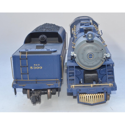 91 - Boxed Aristo Craft Trains 1-gauge Baltimore & Ohio 4-6-2 Pacific steam locomotive with tender. Excel... 