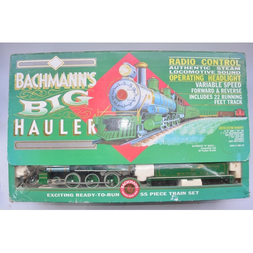 93 - Bachmann Big Hauler battery operated radio control G gauge steam engine set with a 4-6-0 locomotive ... 