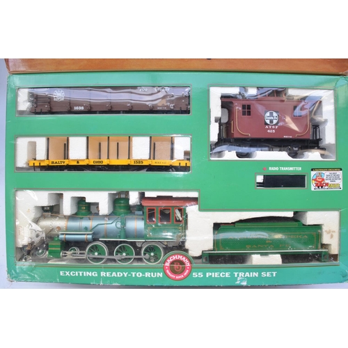 93 - Bachmann Big Hauler battery operated radio control G gauge steam engine set with a 4-6-0 locomotive ... 