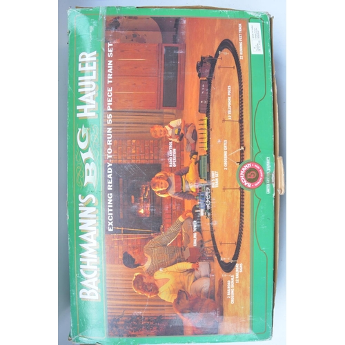 93 - Bachmann Big Hauler battery operated radio control G gauge steam engine set with a 4-6-0 locomotive ... 