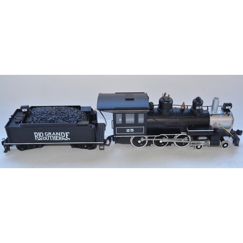 95 - Boxed Bachmann G gauge 4-6-0 Baldwin Rio Grande Southern with tender, sounds, smoke and lights in ex... 