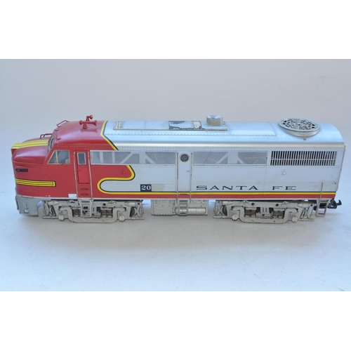 96 - Aristo-Craft General Electric G gauge Santa Fe diesel locomotive, fair used condition