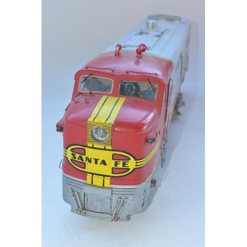 96 - Aristo-Craft General Electric G gauge Santa Fe diesel locomotive, fair used condition