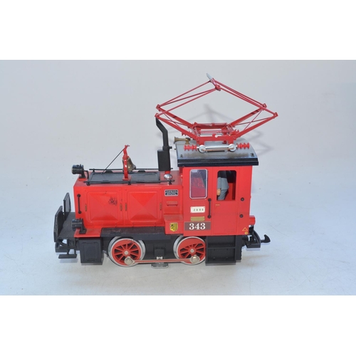 203 - LGB 0-4-0 G gauge electric train model with overhead power system