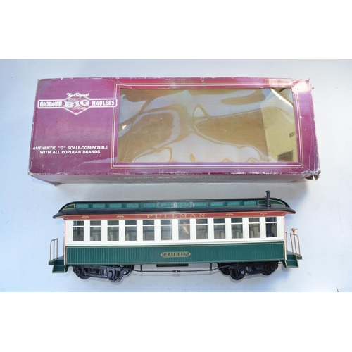 209 - Five G gauge Bachmann passenger coaches, 3 boxed incl. Pullman Gladiolus coach in good used conditio... 