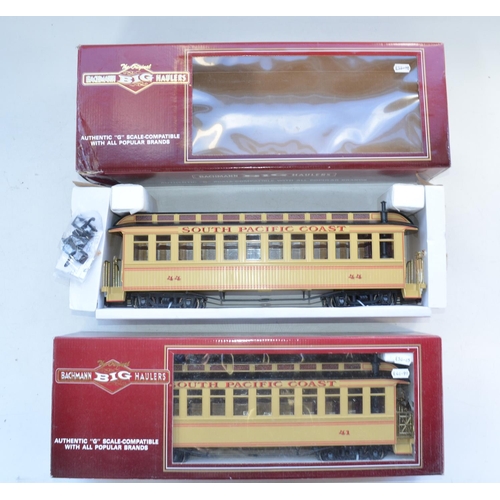 209 - Five G gauge Bachmann passenger coaches, 3 boxed incl. Pullman Gladiolus coach in good used conditio... 