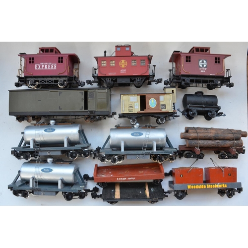 212 - Collection of mostly G gauge goods wagons incl. 3 Bachmann Caboose models, some homemade wagons with... 