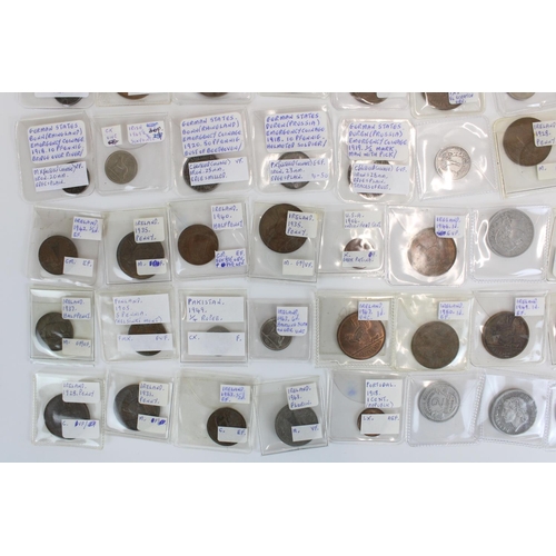 939 - Collection of C18th to C20th world coinage incl. 1769 Ireland imitation regal halfpenny, other Irish... 