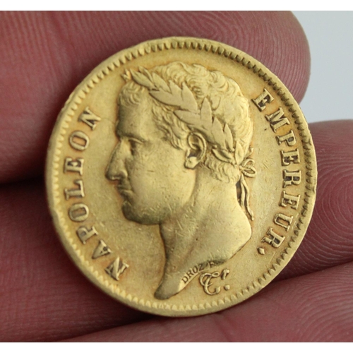 915 - France Napoleon I 1812 gold 40 Francs, 12.9g