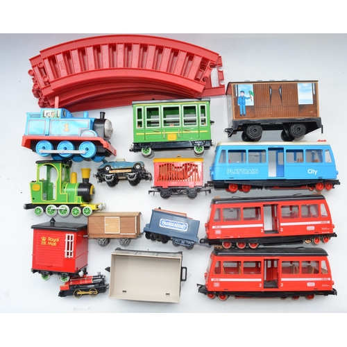 219 - Collection of children's train play sets and models in various scales and gauges to include Merit ba... 