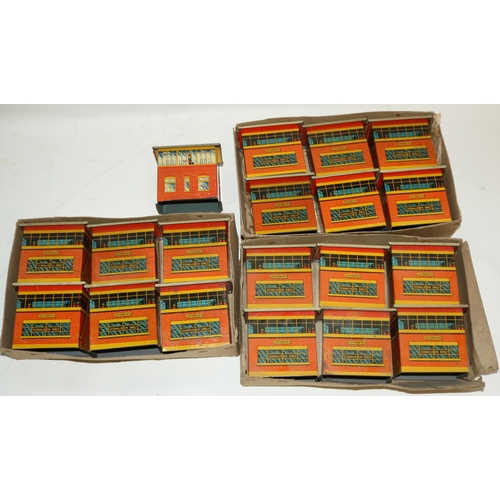 134 - Nineteen Brimtoy Joy Town tin plate signal boxes in original wholesalers boxes