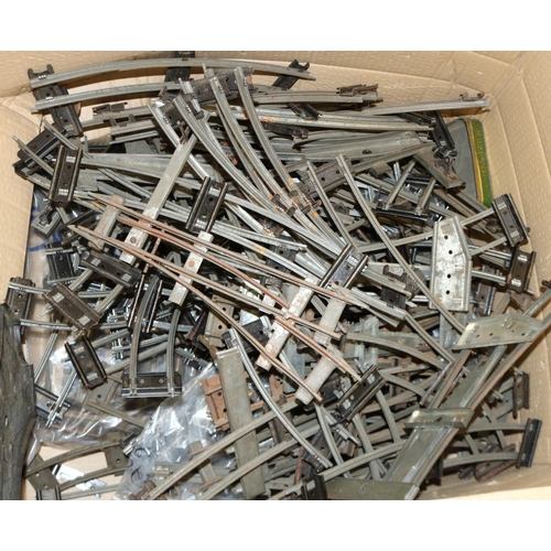 180 - Large quantity of early Hornby O gauge track, incl. points, curves, straights, cross overs, etc (2 b... 