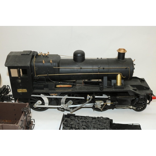 195 - Large scratch built large gauge Crab type locomotive (lacking tender) and other similar gauge rollin... 