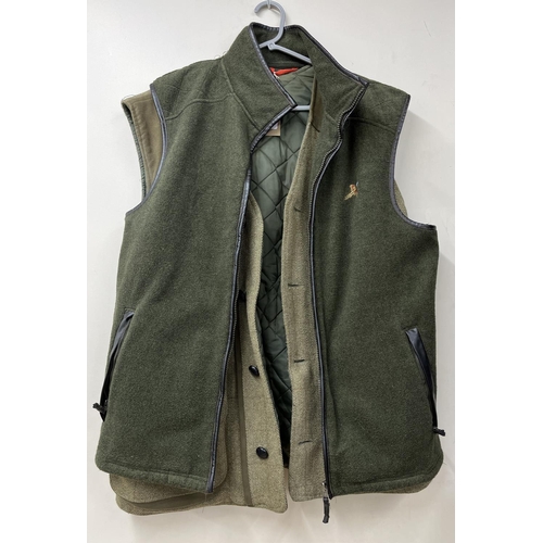 1377 - Bronte tweed shooting waistcoat and a Country Life in Ryedale Green Egton Fleece shooting waistcoat,... 