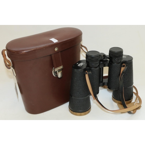 1387 - Pair of Carl Zeiss Dekarem 10x50 multi-coated binoculars, No.6798216 in brown leather case.