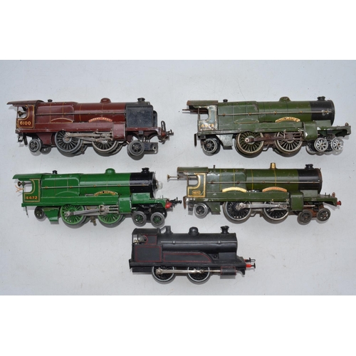 221 - Four vintage Hornby 4-4-2 O gauge clockwork train models to include Royal Scot, 2x Flying Scotsman (... 