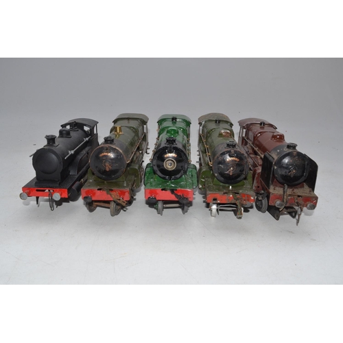 221 - Four vintage Hornby 4-4-2 O gauge clockwork train models to include Royal Scot, 2x Flying Scotsman (... 