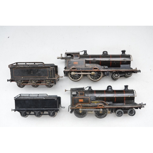 222 - Two Bing O gauge clockwork 4-4-0 2663 George The Fifth locos with tenders, no keys