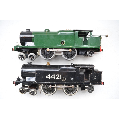 227 - Two vintage Hornby 4-4-2 O gauge clockwork tank engines, 4421 repainted gloss black and another repa... 