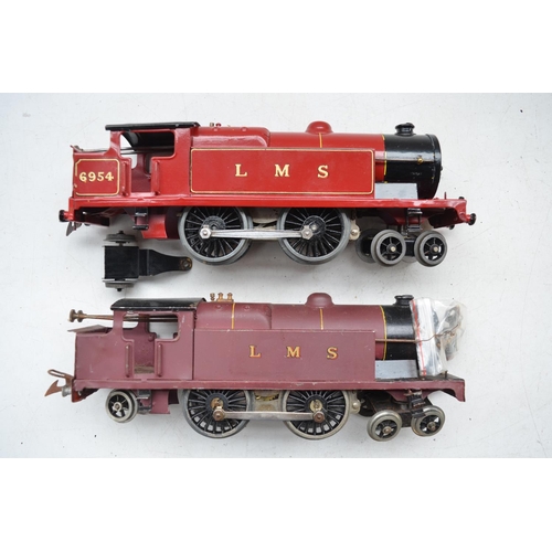 228 - Two vintage Hornby O gauge 4-4-2 tank engines in LMS livery including engine no 6954 (detached rear ... 