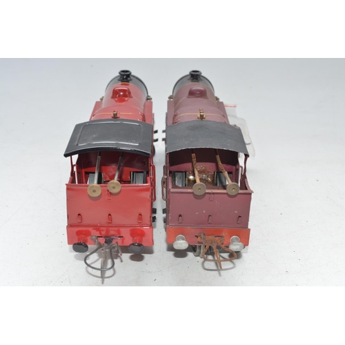 228 - Two vintage Hornby O gauge 4-4-2 tank engines in LMS livery including engine no 6954 (detached rear ... 