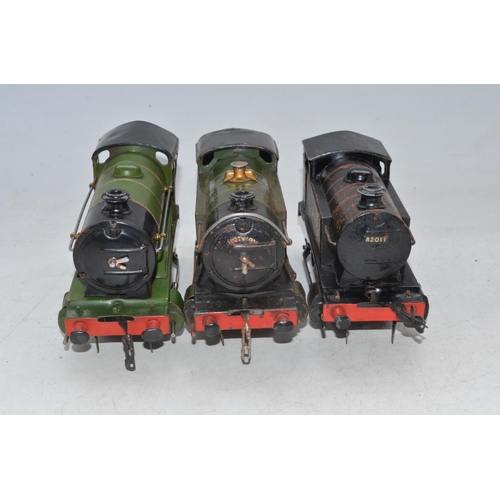 233 - Three vintage Hornby O gauge clockwork steam train models, no keys