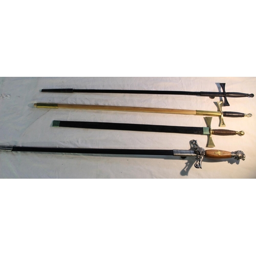 825 - Collection of four decorative swords of various styles