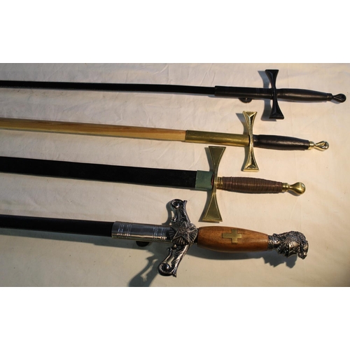 825 - Collection of four decorative swords of various styles