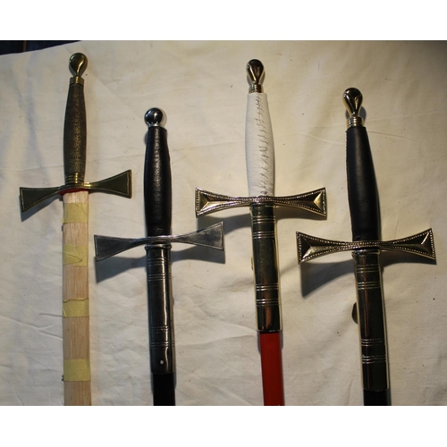 826 - Four Masonic style decorative swords