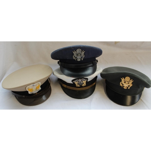 841 - Four USA officers military caps for Army, Navy, Air Force (4)