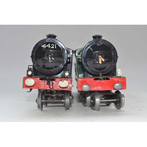 227 - Two vintage Hornby 4-4-2 O gauge clockwork tank engines, 4421 repainted gloss black and another repa... 