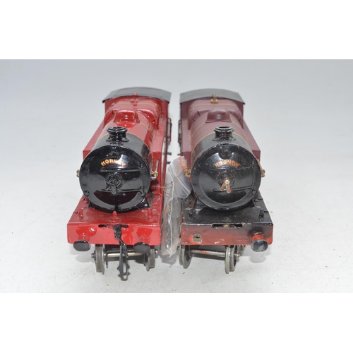 228 - Two vintage Hornby O gauge 4-4-2 tank engines in LMS livery including engine no 6954 (detached rear ... 