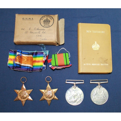 874 - Collection of WWII medals awarded to R. Atkinson including 1939 - 45 Star, France and Germany Star, ... 