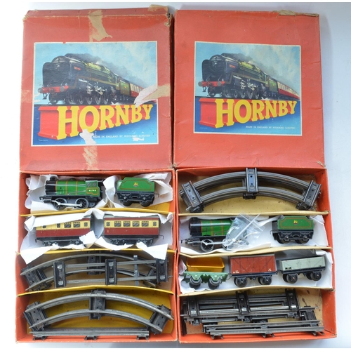 326 - Two boxed Hornby O gauge clockwork train sets, passenger and goods, both with 0-4-0 45746 locos and ... 