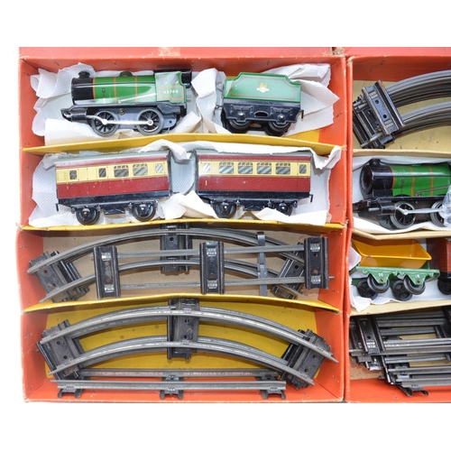 326 - Two boxed Hornby O gauge clockwork train sets, passenger and goods, both with 0-4-0 45746 locos and ... 