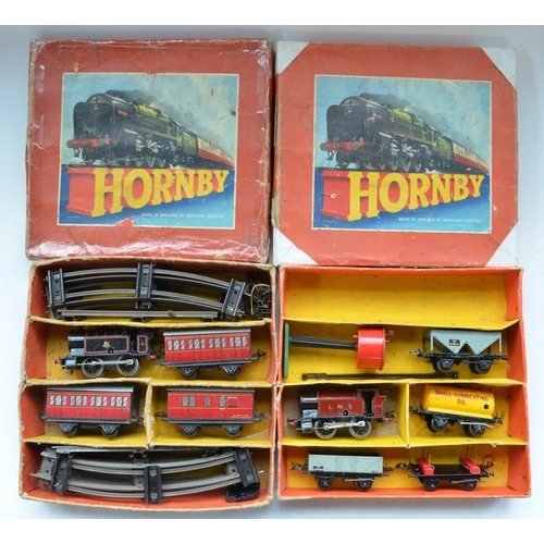 329 - Collection of vintage Hornby O gauge clockwork engines, wagons and track etc including Hornby Type 4... 