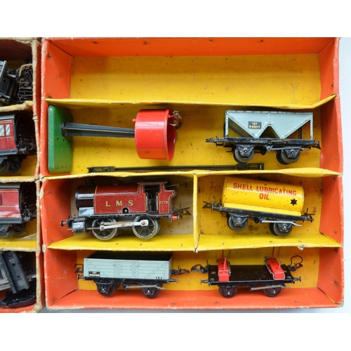 329 - Collection of vintage Hornby O gauge clockwork engines, wagons and track etc including Hornby Type 4... 