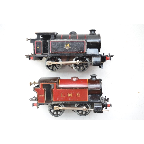 329 - Collection of vintage Hornby O gauge clockwork engines, wagons and track etc including Hornby Type 4... 